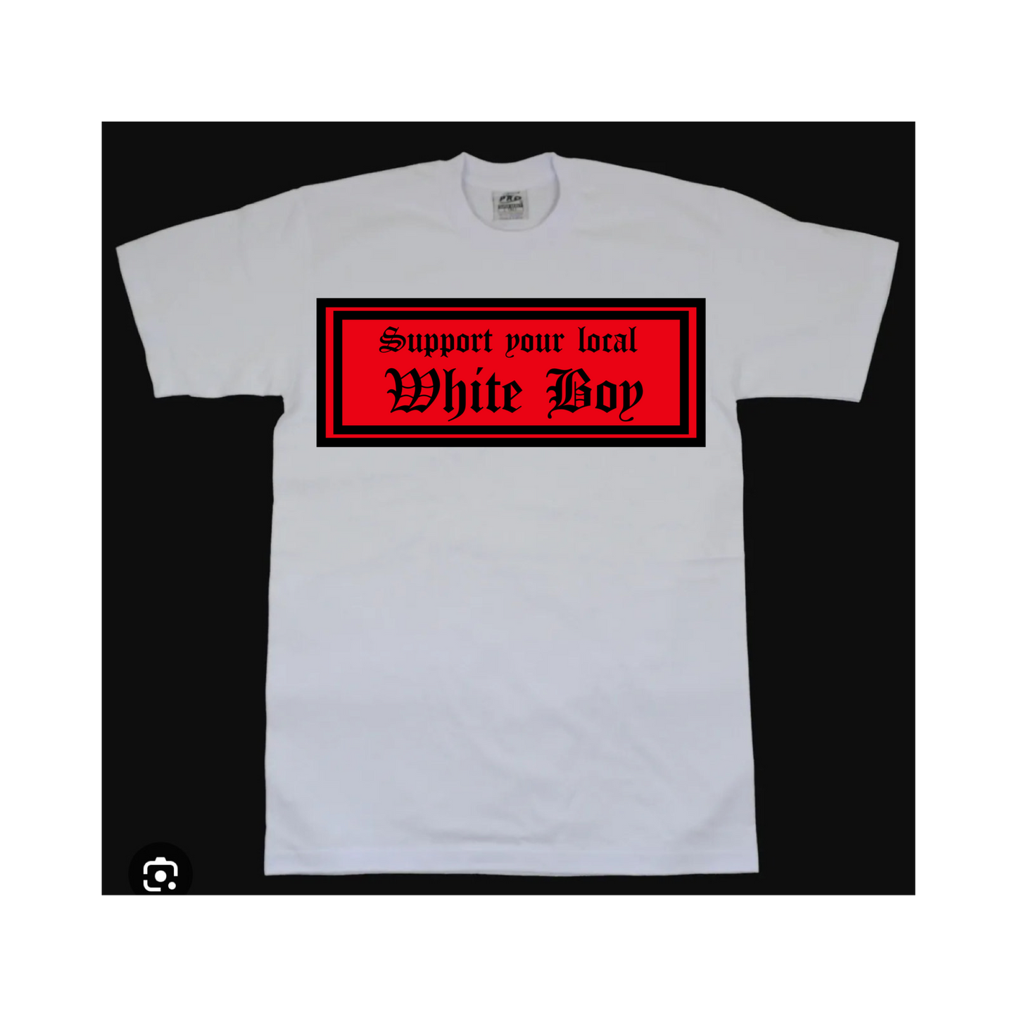 support white tee/ red w/ black